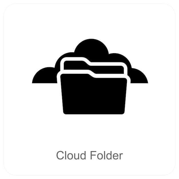Concepto de icona de carpeta y archivo en la nube