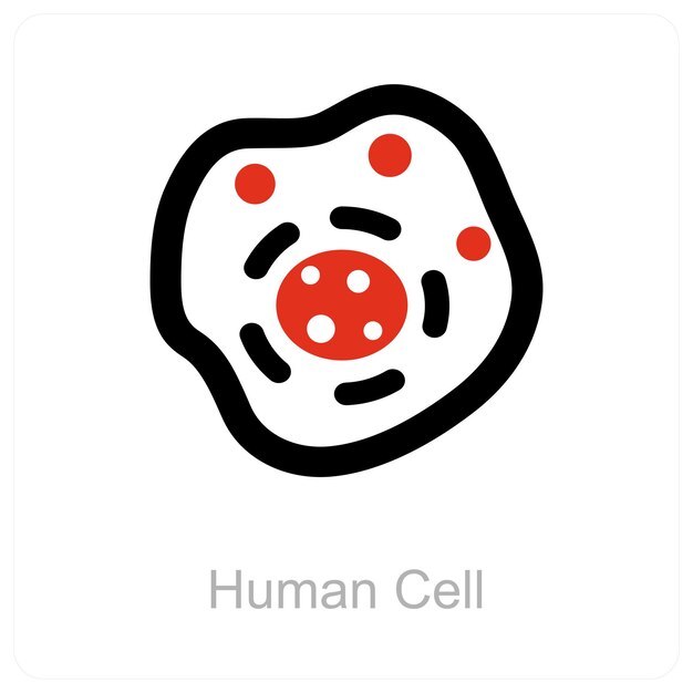 concepto de icona de célula humana y célula