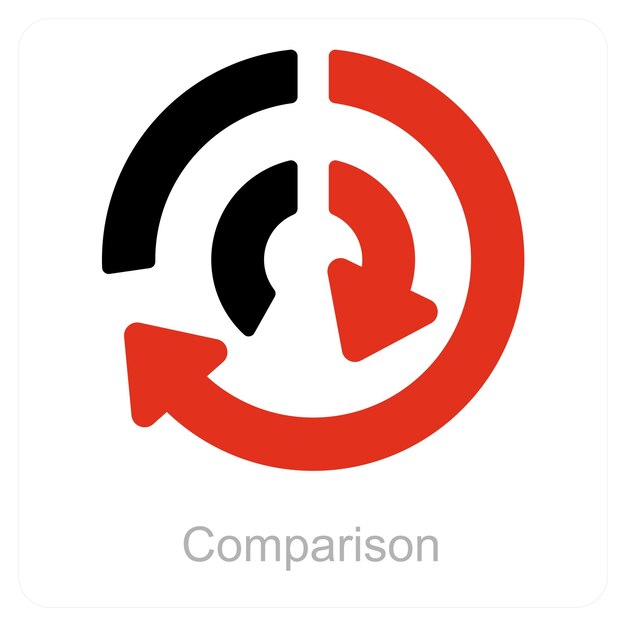 Concepto de icona de comparación y diagrama