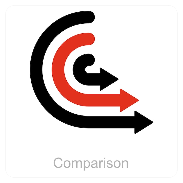 Concepto de icona de comparación y diagrama