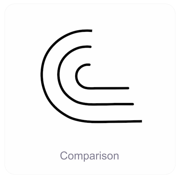 Concepto de icona de comparación y diagrama