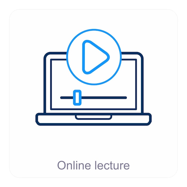 Concepto de icona de conferencias y educación en línea