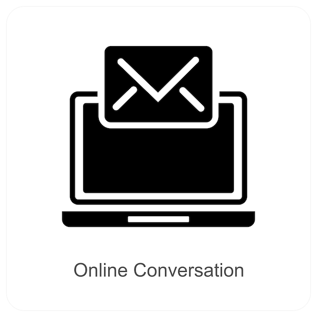 Concepto de icona de conversación y chat en línea