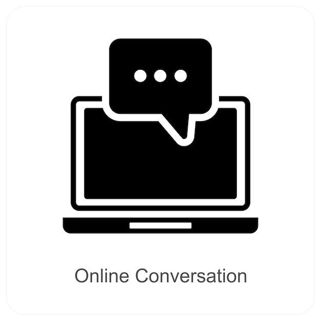 Concepto de icona de conversación y chat en línea