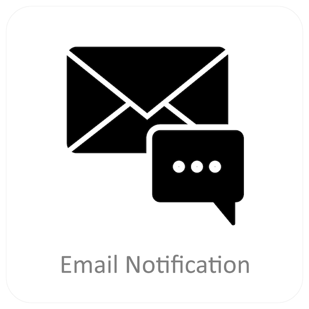 Concepto de icona de notificación y alerta por correo electrónico