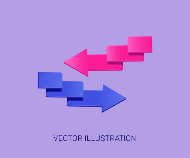 concepto de icono 3D transferencia flechas diseño vectorial