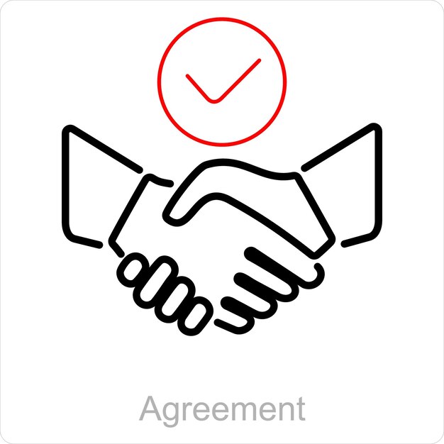 Concepto de icono de acuerdo y acuerdo