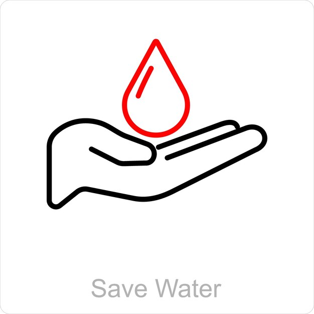 Concepto de icono de ahorro y conservación del agua
