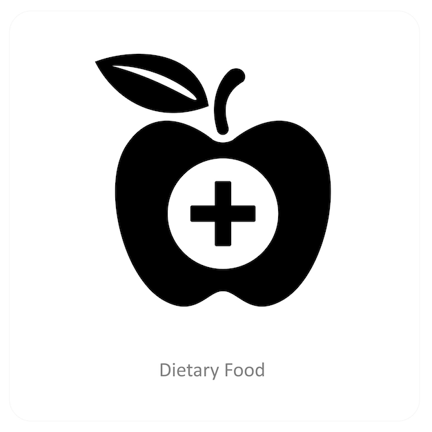 concepto de icono de alimentos dietéticos y dietas