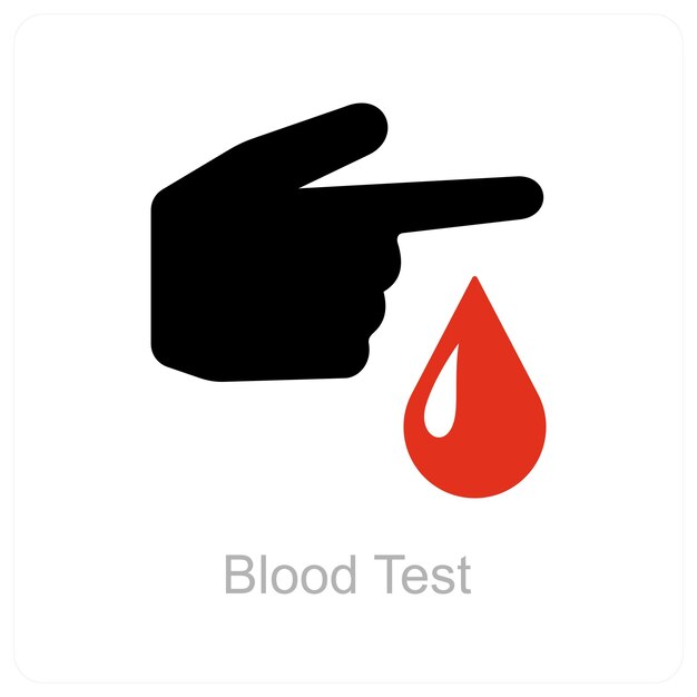 concepto de icono de análisis de sangre y informe
