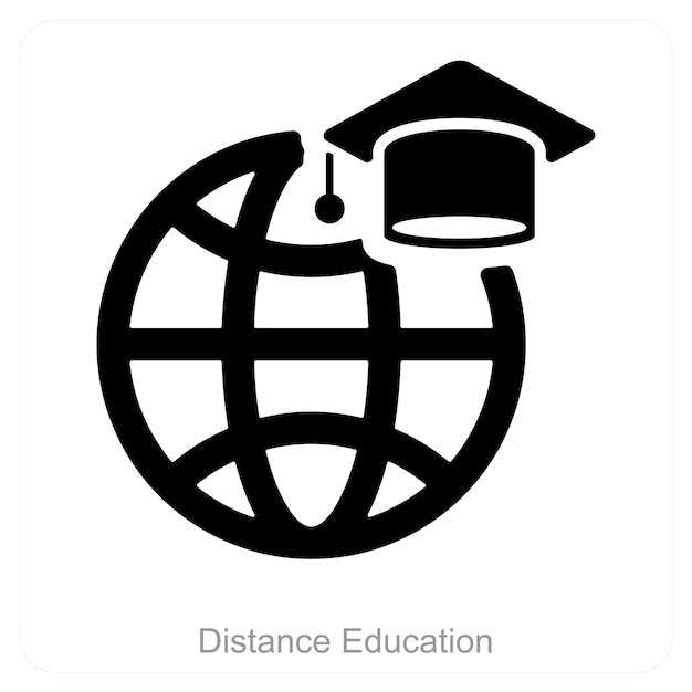 Concepto de icono de aprendizaje a distancia y educación