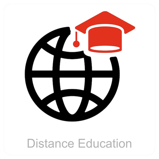 Concepto de icono de aprendizaje a distancia y educación