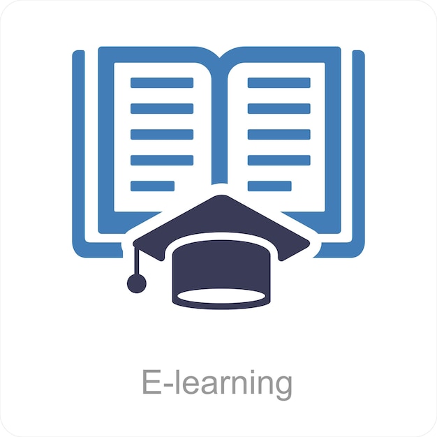 Concepto de icono de aprendizaje electrónico y educación