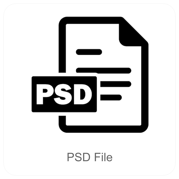 Concepto de icono de archivo y documento PSD