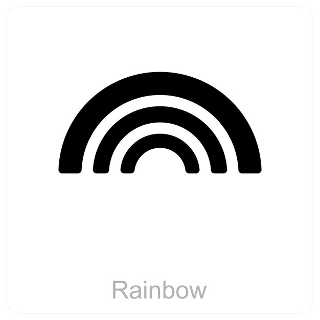 Concepto de icono de arco iris y clima