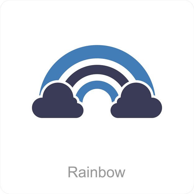 Concepto de icono de arco iris y clima