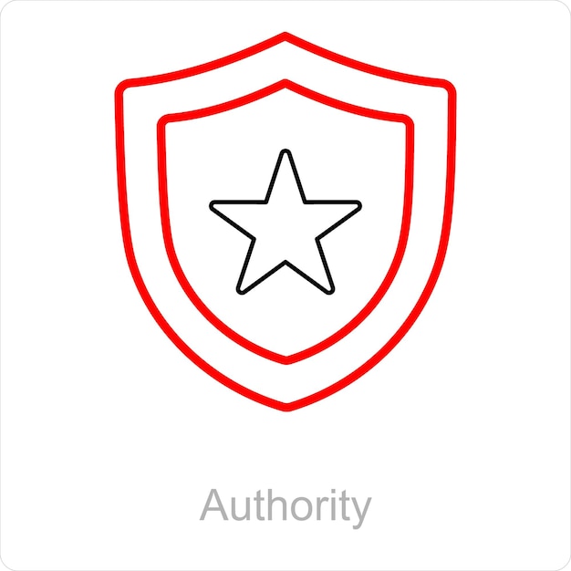 Concepto de icono de autoridad y escudo
