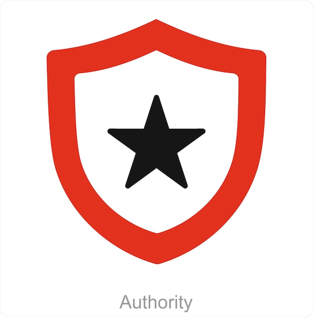 Concepto de icono de autoridad y escudo