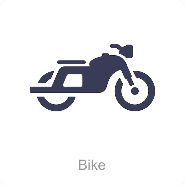 Vector concepto de icono de bicicleta y moto