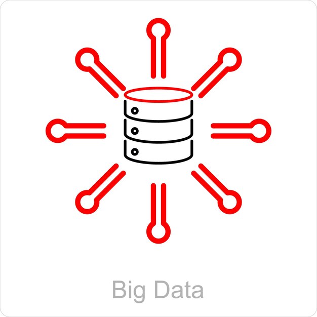 Concepto de icono de big data y tecnología