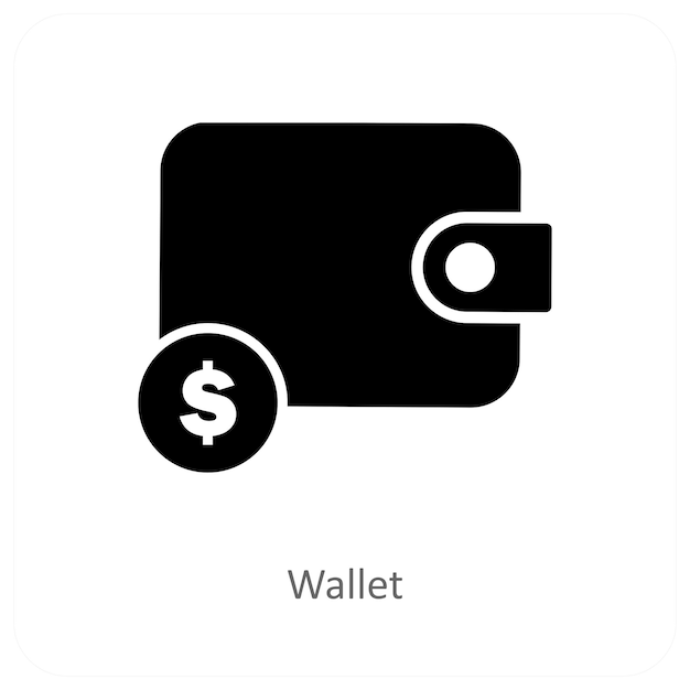 Concepto de icono de billetera y dinero