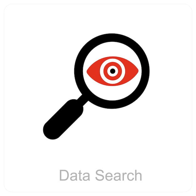 Concepto de icono de búsqueda de datos y grandes datos
