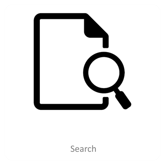 concepto de icono de búsqueda y documento