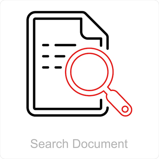 Concepto de icono de búsqueda de documentos y archivos