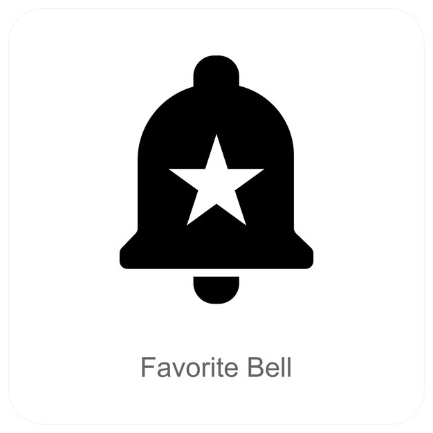 Concepto de icono de campana y anillo favorito