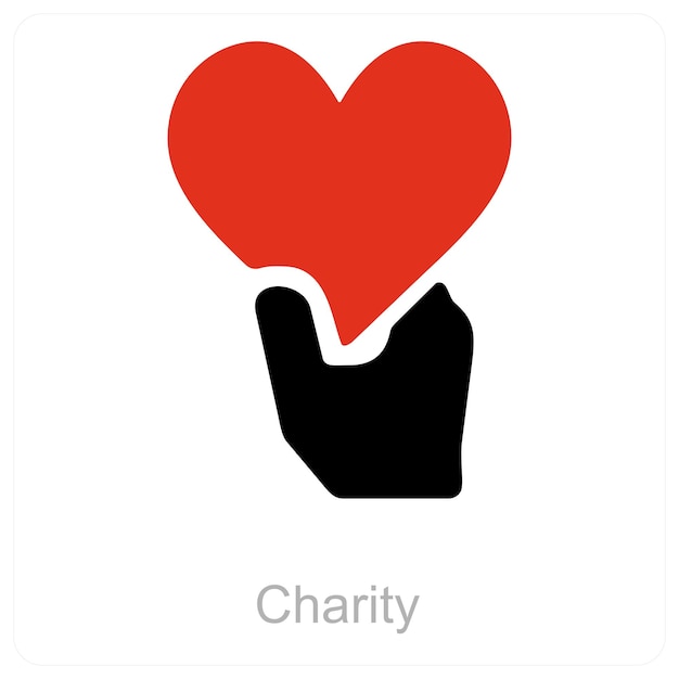 Concepto de icono de caridad y corazón