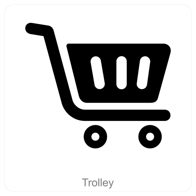 Concepto de icono de carrito y carrito