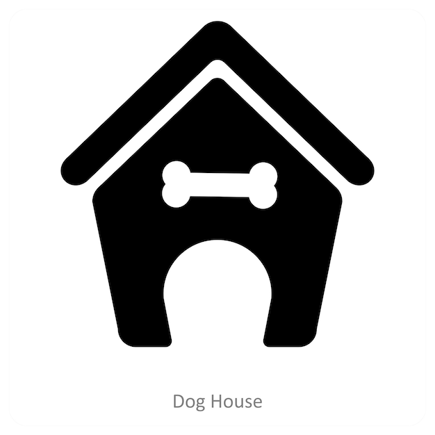 Concepto de icono de casa y animal
