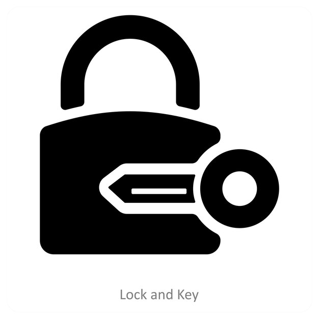 Concepto de icono de cerradura y llave
