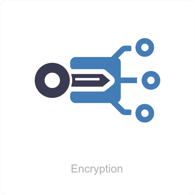 Concepto de icono de cifrado y seguridad