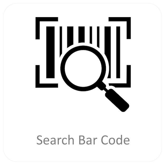 Concepto de icono de código de barras de búsqueda