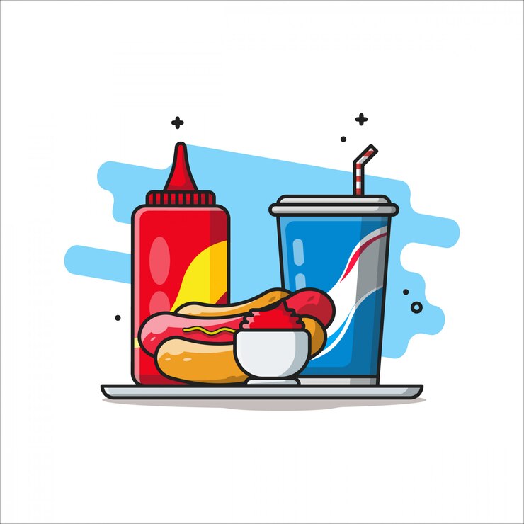 Vector concepto de icono de comida y bebida blanco aislado