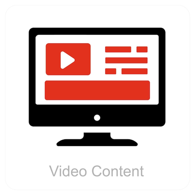 Concepto de icono de contenido y marketing de video