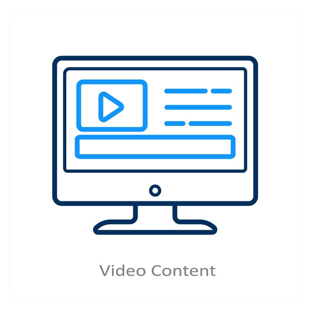 Concepto de icono de contenido y marketing de video