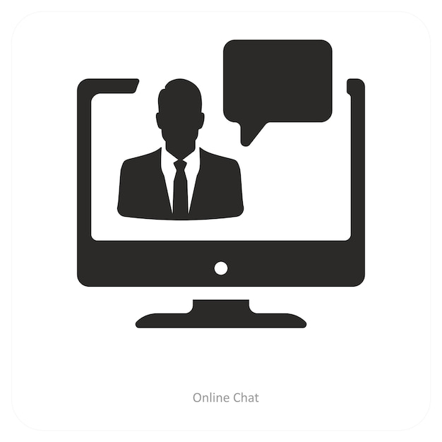concepto de icono de conversación y chat en línea