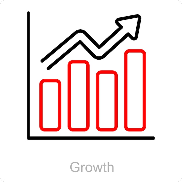 Concepto de icono de crecimiento y análisis