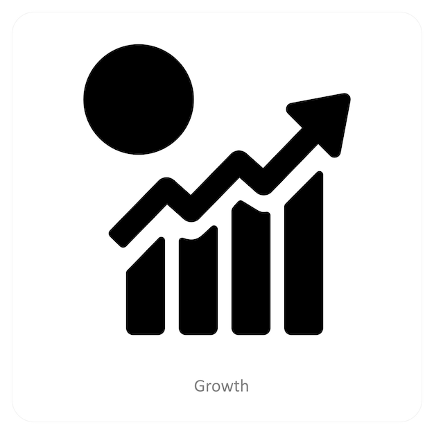 concepto de icono de crecimiento y finanzas