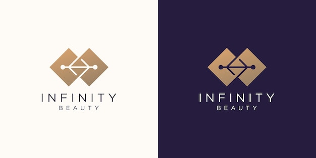 concepto de icono cuadrado plano del logotipo de belleza infinita.