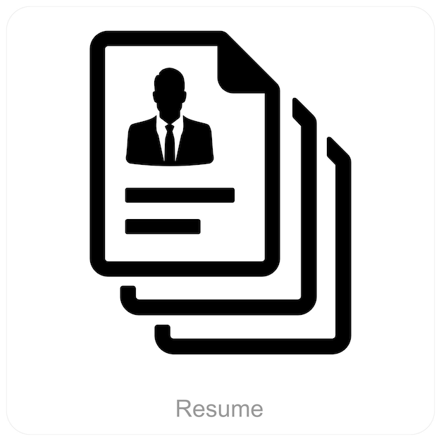 Concepto de icono de currículum y documentos