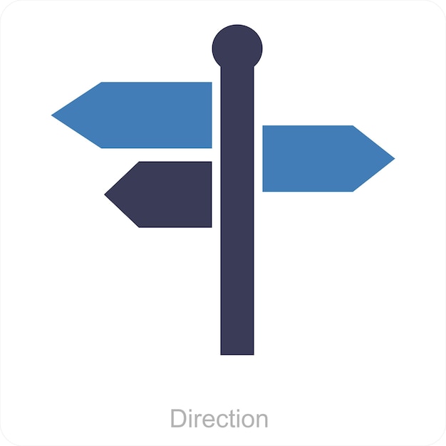 Concepto de icono de dirección y ruta