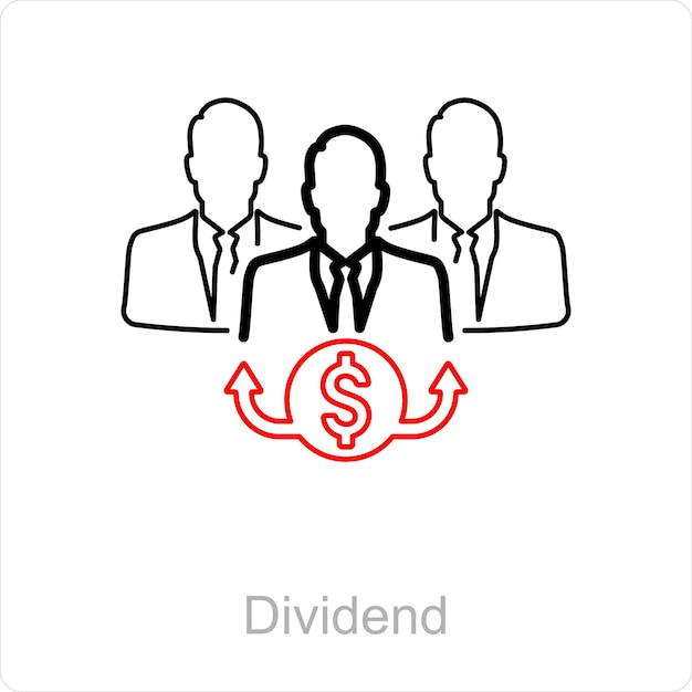 Concepto de icono de dividendo y tasa