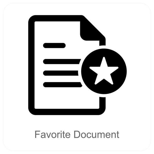 Concepto de ícono de documento y archivo favorito