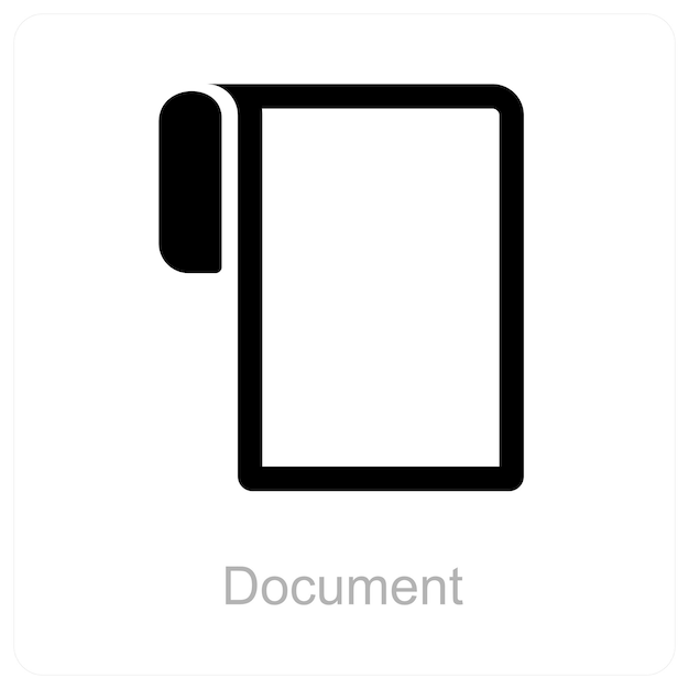 concepto de icono de documento y papel