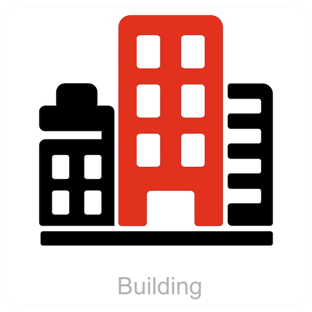 Concepto de icono de edificio y apartamento