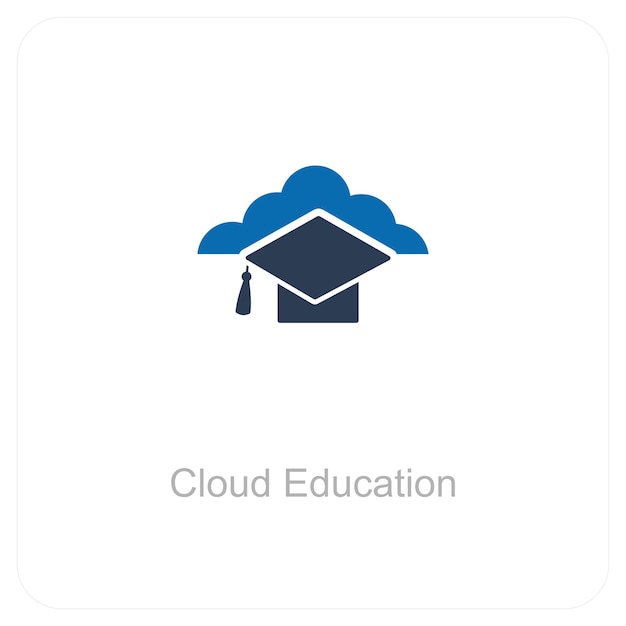 Concepto de icono de educación y estudio en la nube