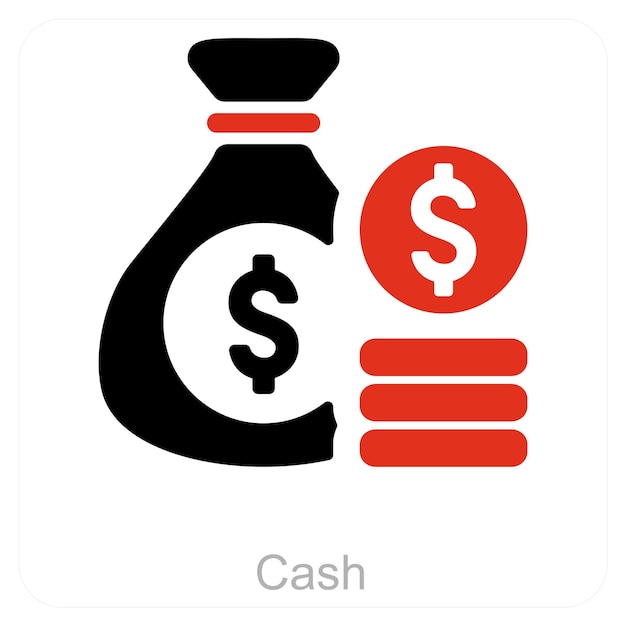 Concepto de icono de efectivo y dinero